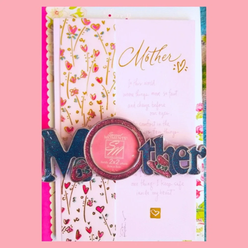 Vintage MOTHER Glittery Sparkly Metallic Photo Frame NIP
